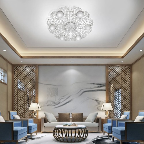 Люстра светодиодная потолочная LED плоская круглая S2452-6