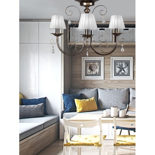 Люстра классика потолочная 3 лампы с абажурами S1011-3