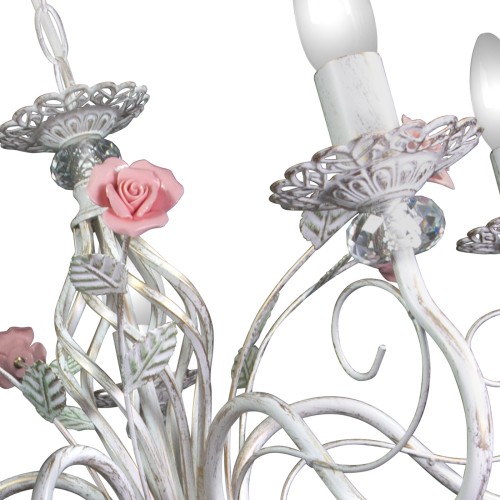 Люстра с хрусталем подвесная с цветами 5 ламп S1099-5